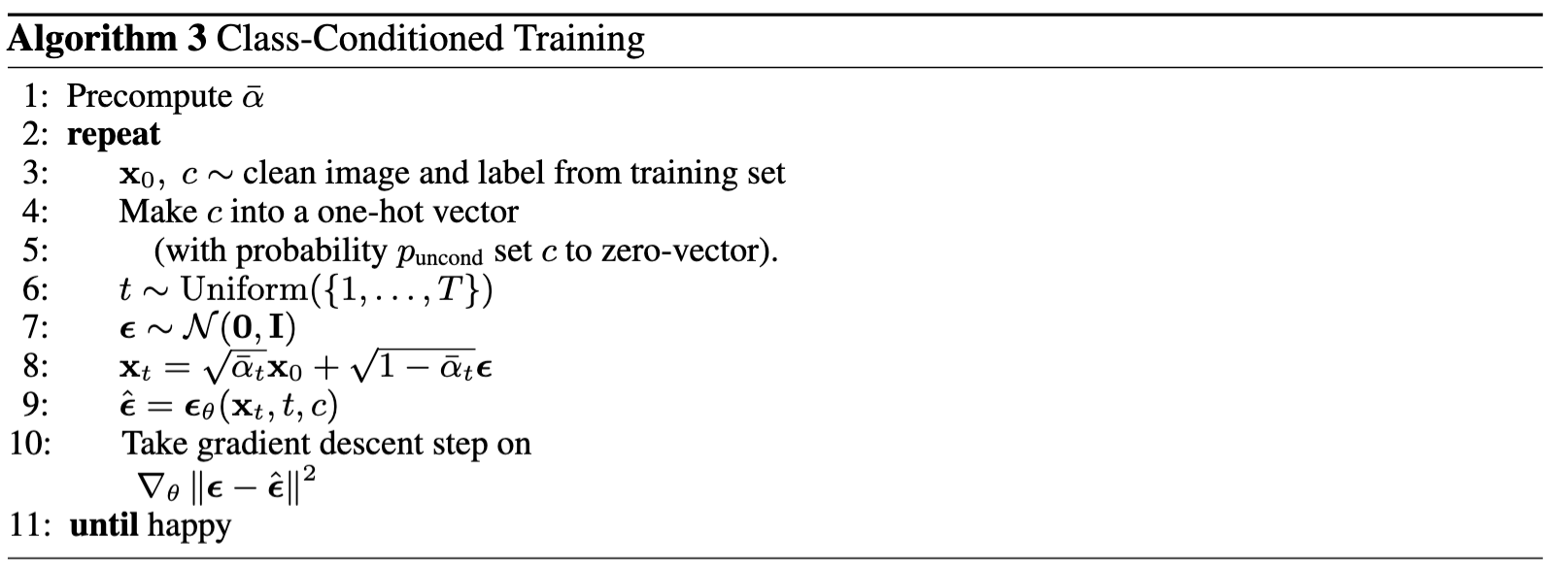 Class-conditioned Training Algorithm